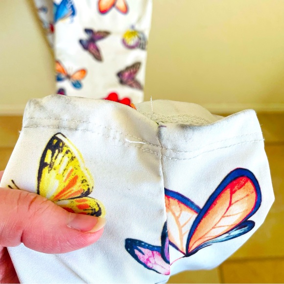 Vintage Ivory Butterfly Jumpsuit Bodysuit~Size M - Picture 9 of 14